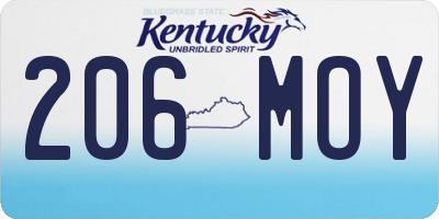 KY license plate 206MOY