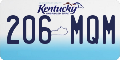 KY license plate 206MQM