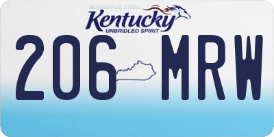 KY license plate 206MRW