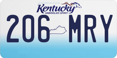 KY license plate 206MRY