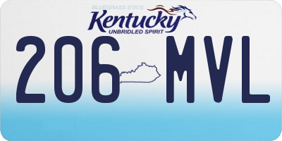 KY license plate 206MVL