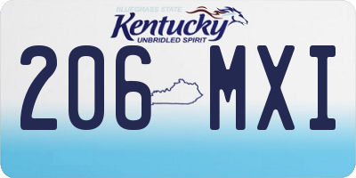 KY license plate 206MXI