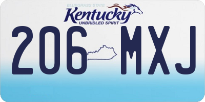 KY license plate 206MXJ