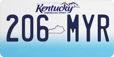 KY license plate 206MYR