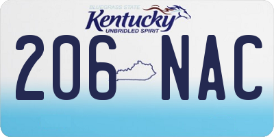 KY license plate 206NAC
