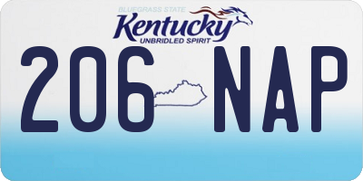 KY license plate 206NAP