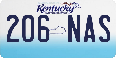 KY license plate 206NAS