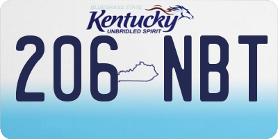 KY license plate 206NBT