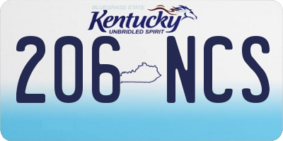 KY license plate 206NCS