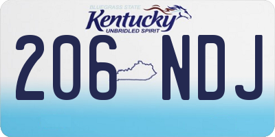 KY license plate 206NDJ