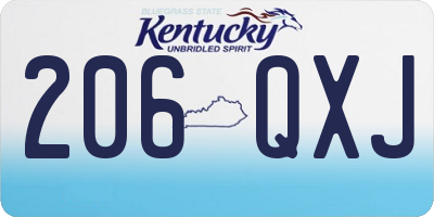 KY license plate 206QXJ