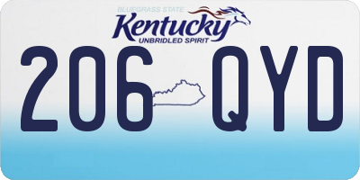 KY license plate 206QYD