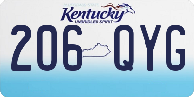 KY license plate 206QYG