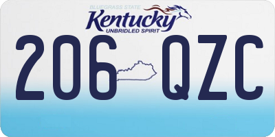 KY license plate 206QZC