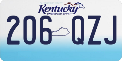 KY license plate 206QZJ