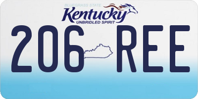 KY license plate 206REE