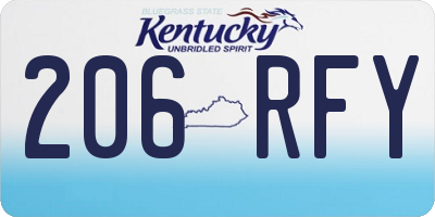 KY license plate 206RFY