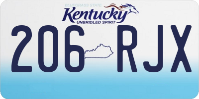 KY license plate 206RJX