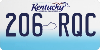 KY license plate 206RQC