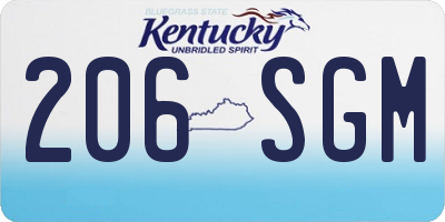 KY license plate 206SGM