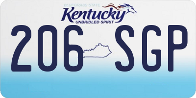 KY license plate 206SGP