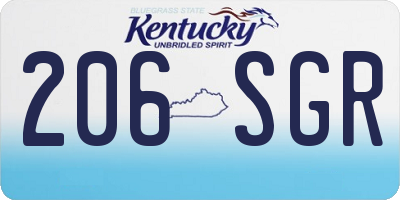 KY license plate 206SGR