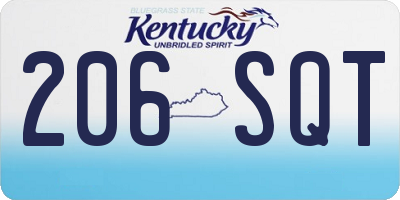 KY license plate 206SQT