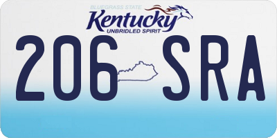 KY license plate 206SRA