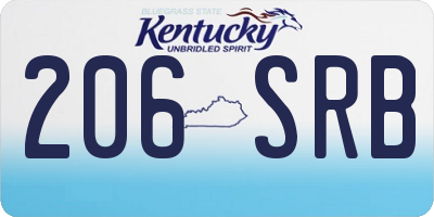 KY license plate 206SRB