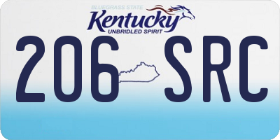 KY license plate 206SRC