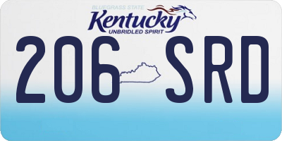 KY license plate 206SRD