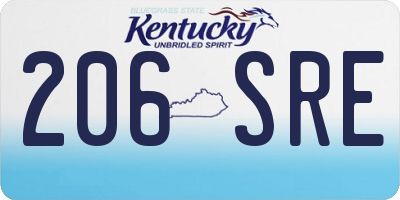 KY license plate 206SRE