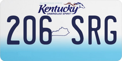KY license plate 206SRG