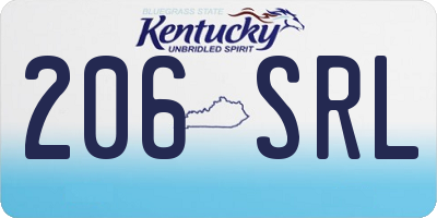 KY license plate 206SRL
