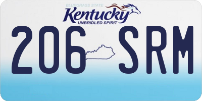KY license plate 206SRM