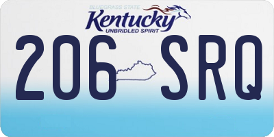KY license plate 206SRQ