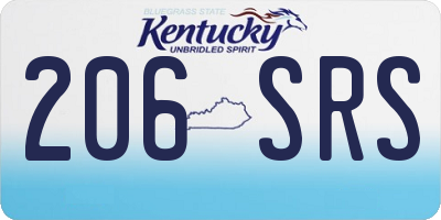 KY license plate 206SRS