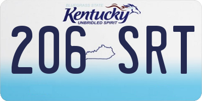 KY license plate 206SRT