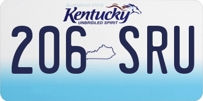 KY license plate 206SRU