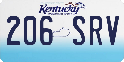 KY license plate 206SRV