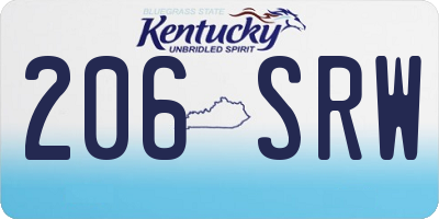 KY license plate 206SRW