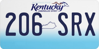 KY license plate 206SRX