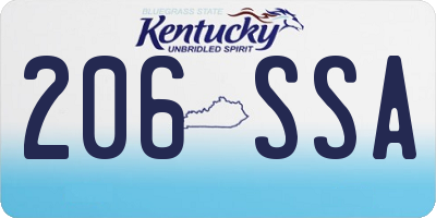 KY license plate 206SSA