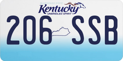 KY license plate 206SSB