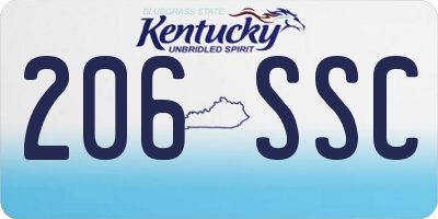 KY license plate 206SSC