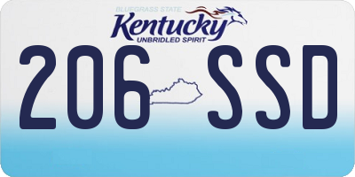 KY license plate 206SSD