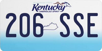 KY license plate 206SSE