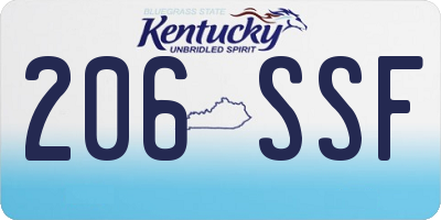 KY license plate 206SSF