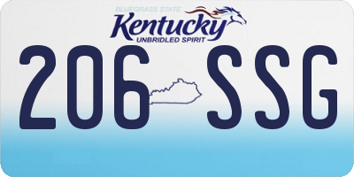 KY license plate 206SSG