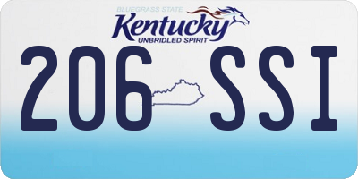 KY license plate 206SSI
